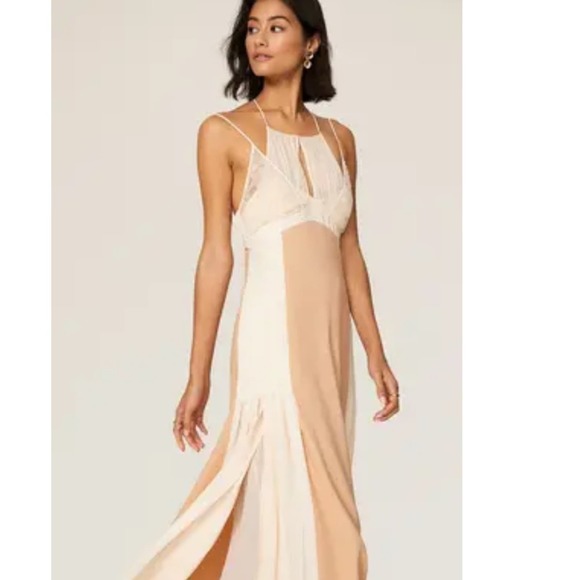 Jonathan Simkhai Eileen Lace Cream Slip Dress Size 10 - Picture 7 of 8